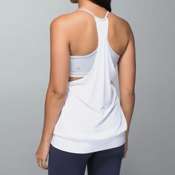 Lululemon Athletica No Limit Tank with built in bra size 6 White Gray - Picture 8 of 8